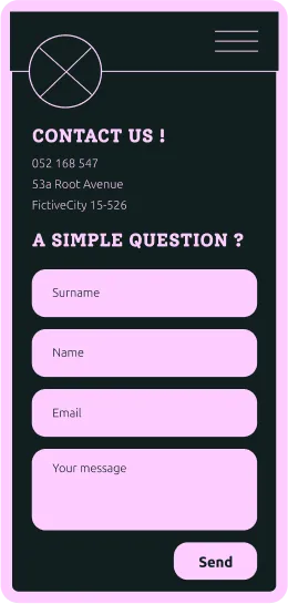 mobile wireframe form contact