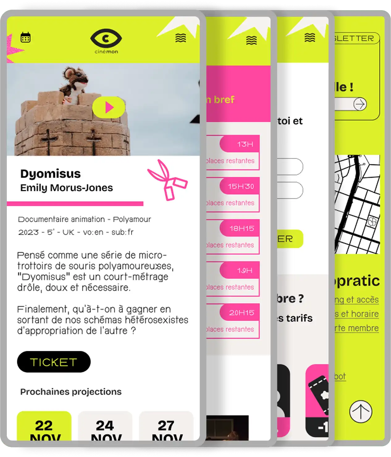 screens of cinemon project for desktop and mobile