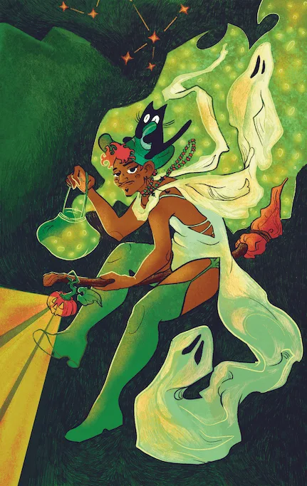 a magic person in woods